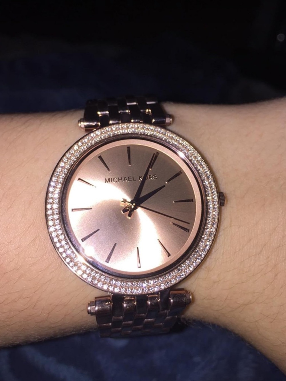 Michael Kors Rose Gold Crystal Bezel Women’s Bracelet Watch